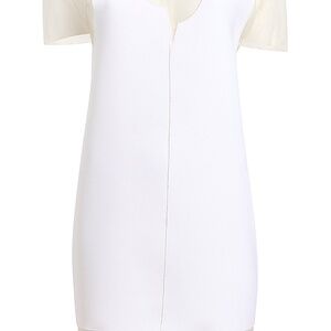 KHAITE Winona Double Face Crepe & Organza Minidress - White/Chalk - NWT